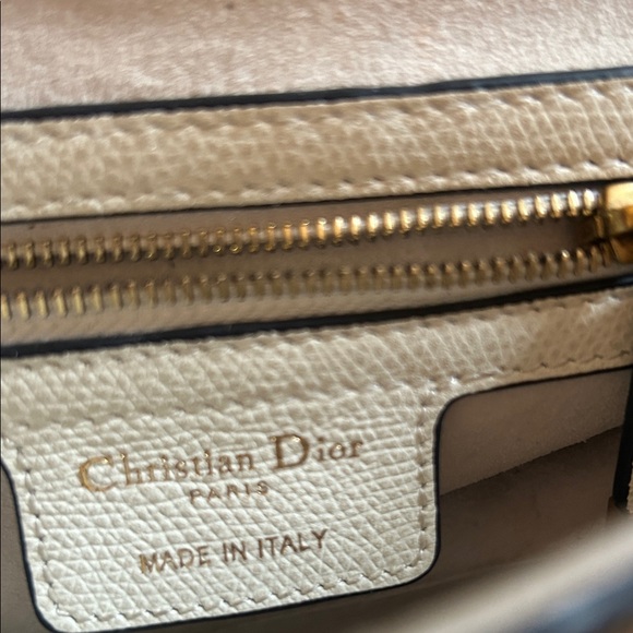 Dior White Saddle Bag with Gold Accents - Picture 6 of 9